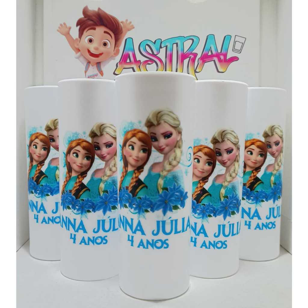 KIT COPO LONG DRINK PERSONALIZADO 350ML FROZEN 2 (SEM TAMPA)