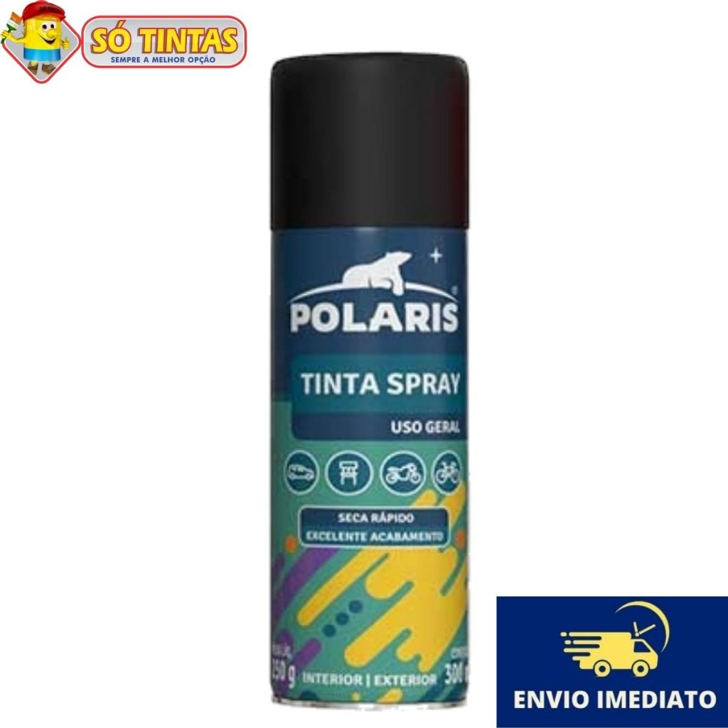 Tinta Spray Polaris 300ml Rápida Secagem Uso Geral Várias Cores em Oferta na Shopee