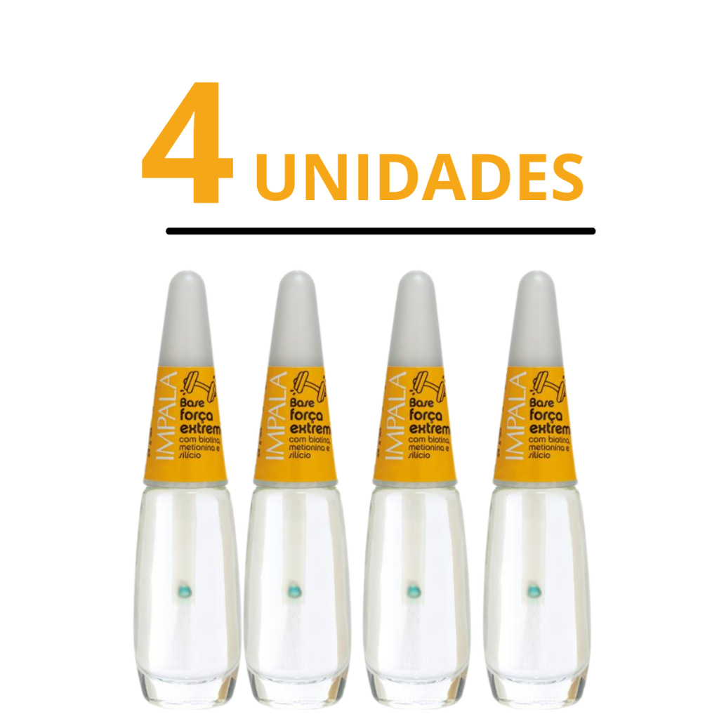 Kit 4 Bases Impala Força Extrema Fortalecedor De Unhas Tratamento Unhas  Manicure Pedicure em Oferta na Shopee