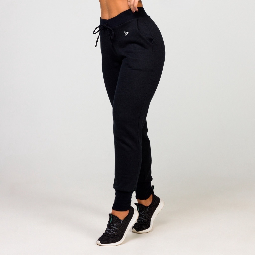Calça Jogger de Moletom Preta  Mali Revenda