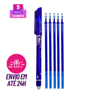 5 refil com Caneta fantasminha, caneta que apaga com calor ou borracha- azul em Oferta na Shopee