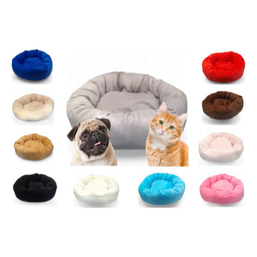 Caminha De Pelúcia Pet Redonda Para Cachorros E Gatos 50x50