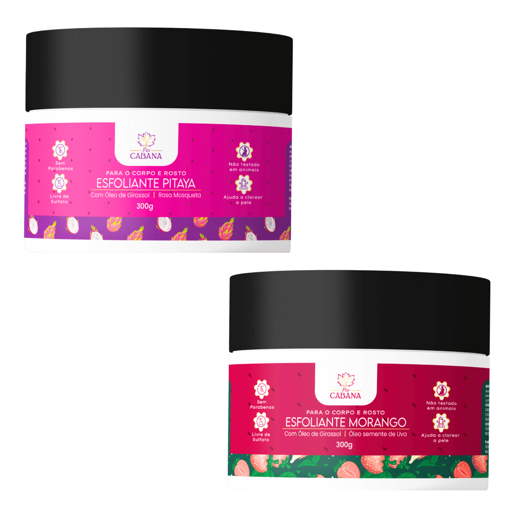 Esfoliante Corporal e Facial Fio Cabana 300g – Morango ou Pitaya - Nutrição e Luminosidade