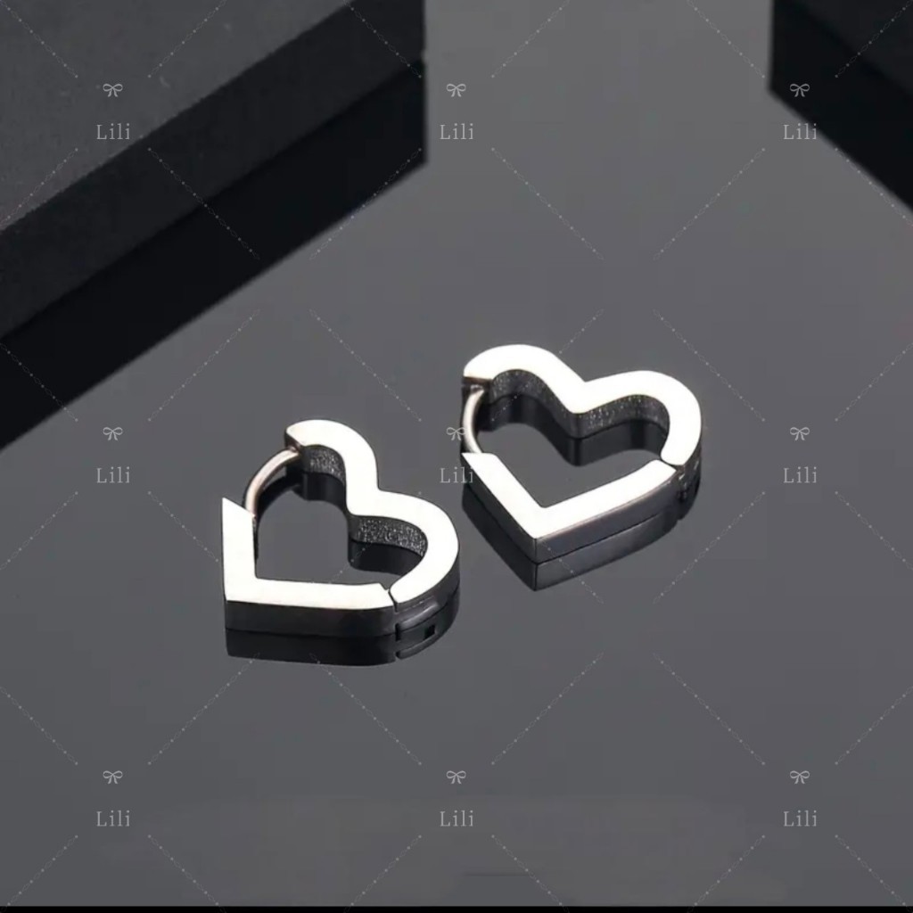 Brinco de Aço inoxidável Coração Punk Rock femininas em Oferta na Shopee