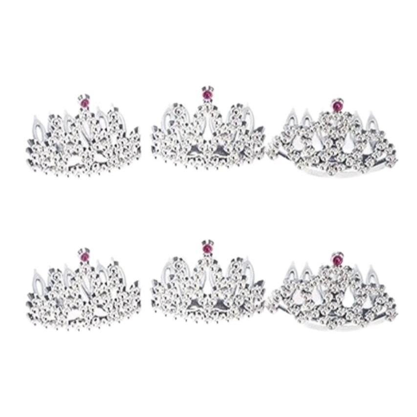 kit 12 Mini Coroa Princesa Infantil Prata com pedras em Oferta na Shopee