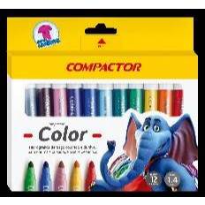 Canetinha Hidrografica 12 Cores Compactor Jumbo 1-4mm