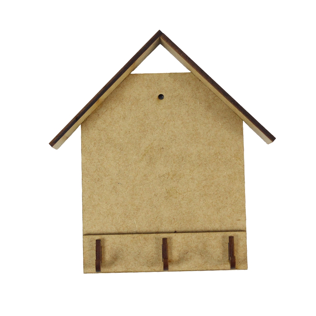 Kit 10/20 Porta Chaves Com 3 Ganchos MDF Organizacional — imagem 2 de 2