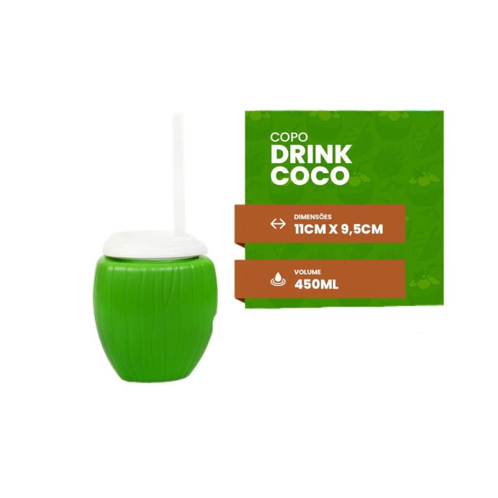 1 Unid Copo Com Canudo Coco