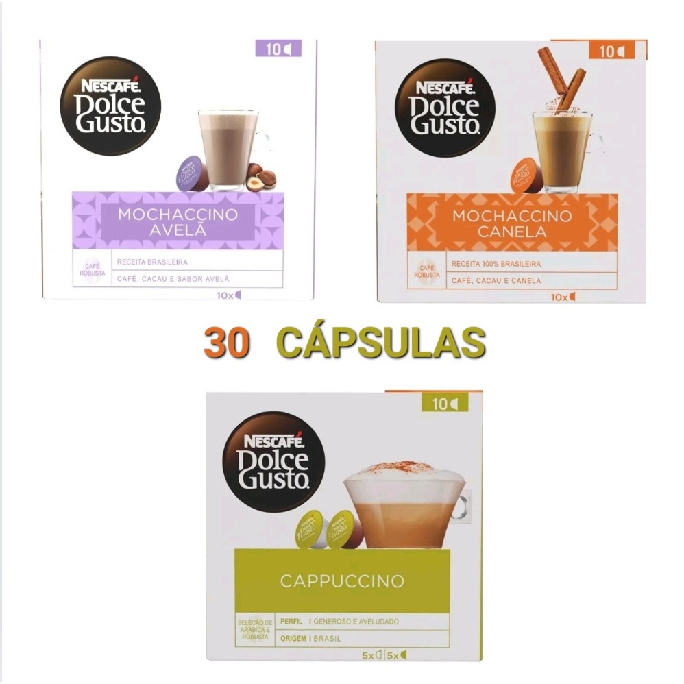 Dolce Gusto M.avelã M.canela Cappuccino 30 Cápsulas Nescafé® Dolce Gusto® — R$ 71,90 em Shopee, 15% OFF