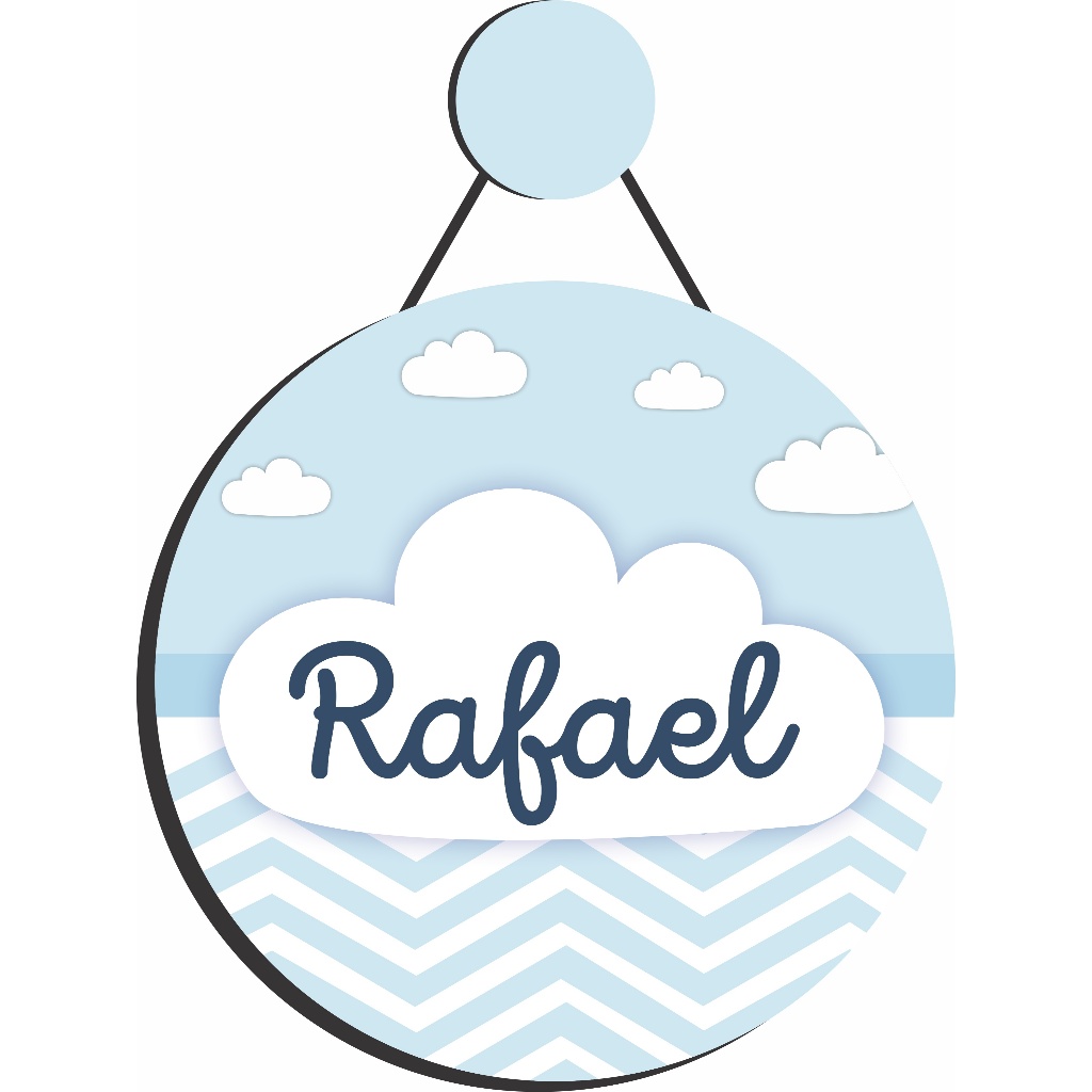 Enfeite Porta Maternidade Nuvens, Nuvem - Chuva de amor - Nome Personalizado. Guirlanda.