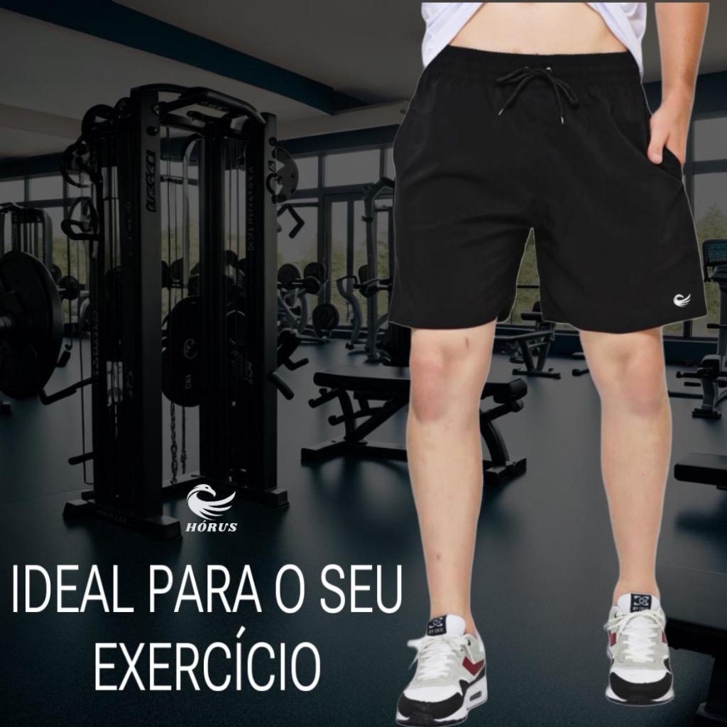 KIT 2 BERMUDA  Masculina Short Masculino treino Academia HS tactel em Oferta na Shopee