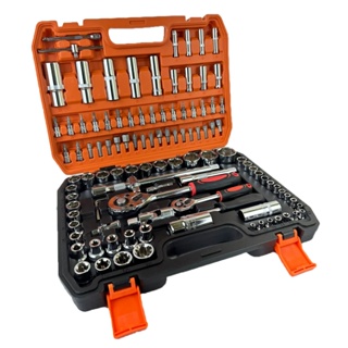 Jogo de Soquetes 108 Peças Aço Cromo Vanadium Catraca Reversível 1/2 e 1/4 Vários Encaixes 4mm a 32mm ENVIO IMEDIATO em Oferta na Shopee