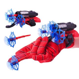 Kit Luva Aranha Herói Brinquedo Lança Teia Infantil Lançador de Dardos Com Ventosa e Linha Spider