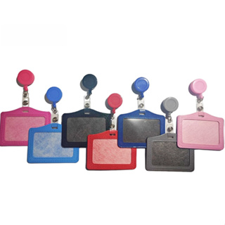 Porta Crachá Retrátil Couro sintético com Roller Clip bilhete Unico Hospital em Oferta na Shopee