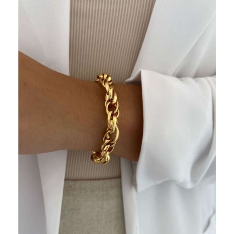 Pulseira Dourada Feminina Grossa: Onde Comprar | BuscaProdutos