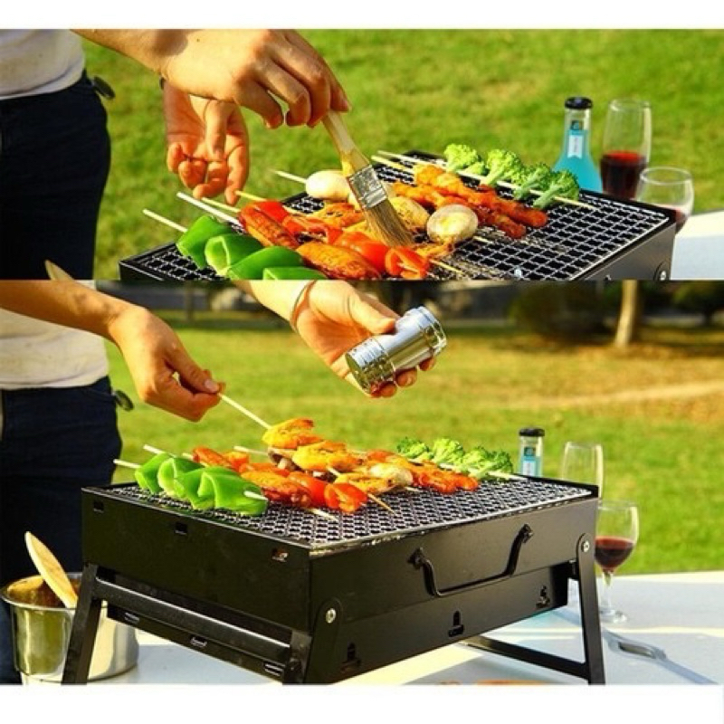 Grelhador De Carvão Vegetal Dobrável mini churrasqueira dobrável Picnic De Aço Portátil , Mesa Exterior-envio imediato