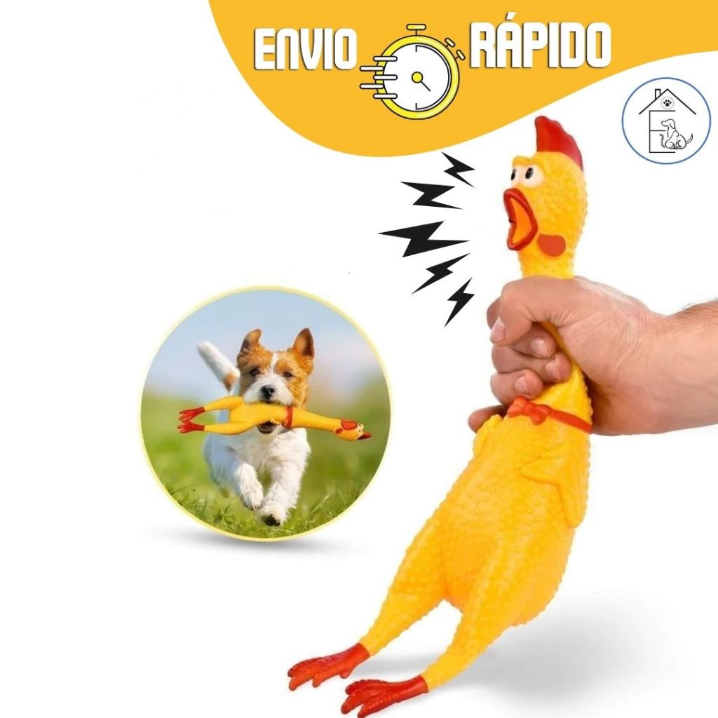 MORDEDOR GALINHA PARA CACHORRO 2 TAMANHOS BRINQUEDO FRANGO BORRACHA COM APITO