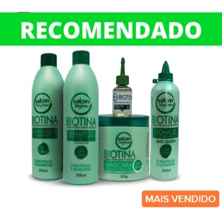 Kit Biotina Salon Maycrene + óleo biotina ( Shamp + Cond + Más + Tônico e Reparador) em Oferta na Shopee
