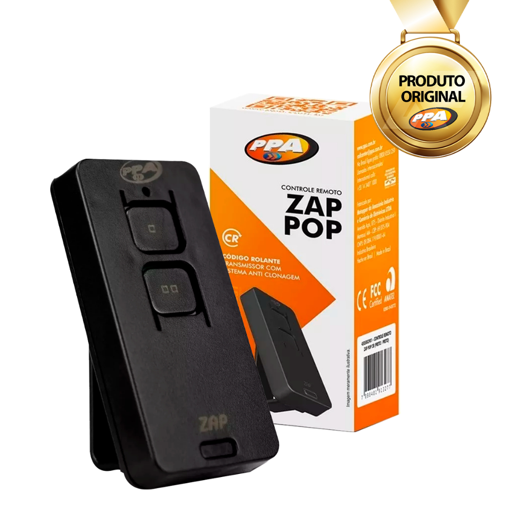 Controle Remoto Tx Zap Pop 433mhz Preto PPA em Oferta na Shopee