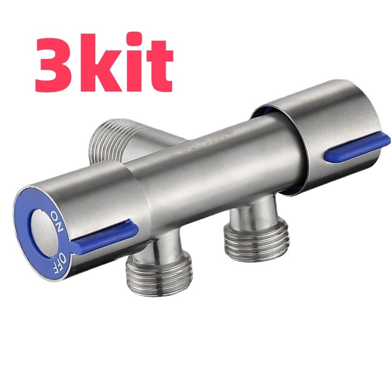 3 Pcs Válvula De Saída Dupla Para Torneira, Cozinha, Banheiro, Cor Prata em Oferta na Shopee