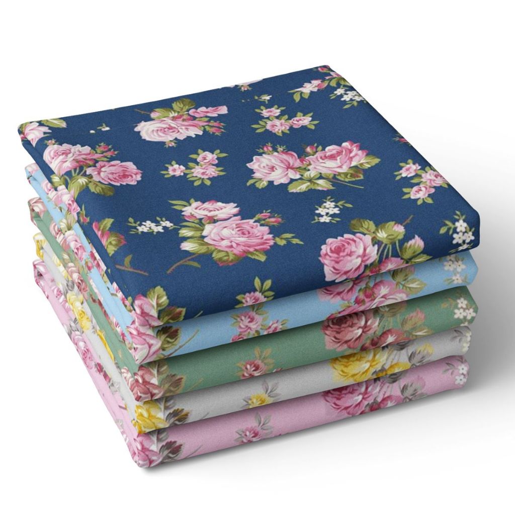 Tecido Tricoline Estampado Floral Jasmine 100% Algodão 0,50 x 1,50m em Oferta na Shopee
