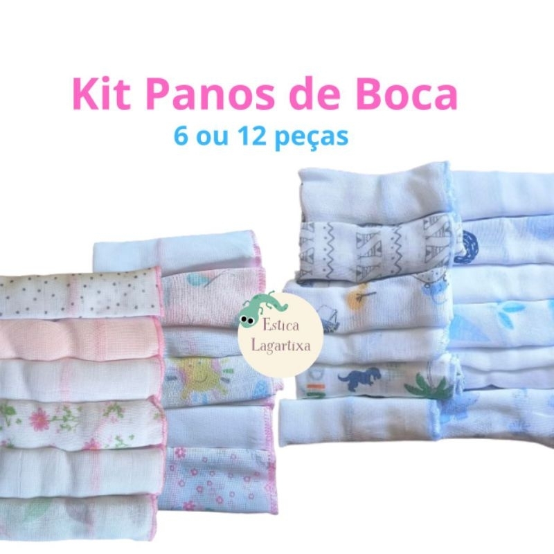 Paninho de Boca Kit Toalhinha Babete Fralda 100% Algodão 30cm x 30cm em Oferta na Shopee