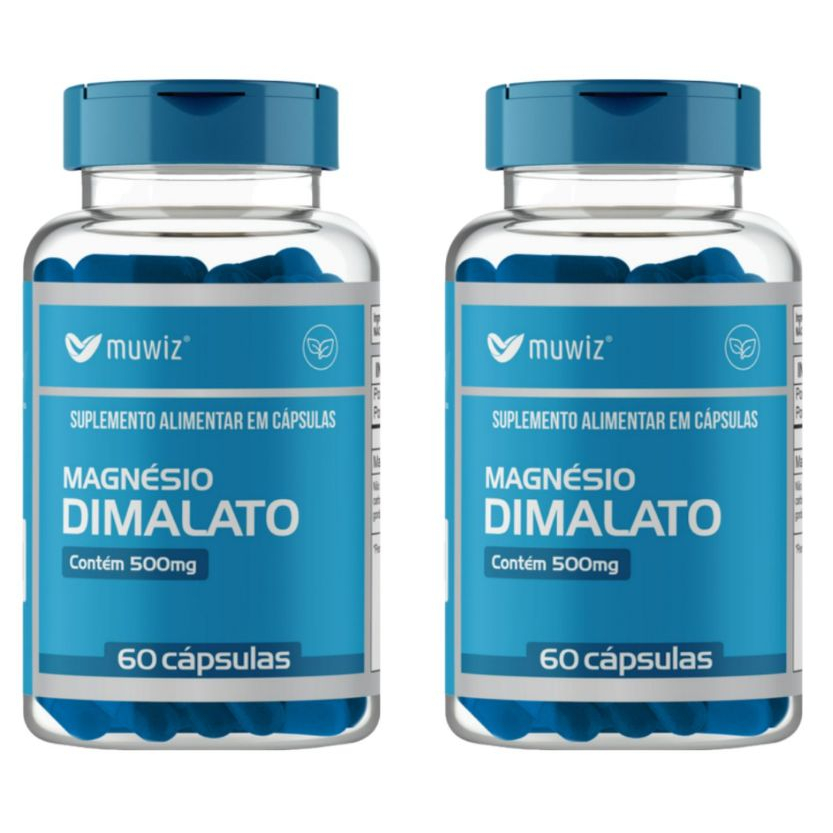 Kit 2x Magnésio Dimalato  60 cápsulas Muwiz – 500mg