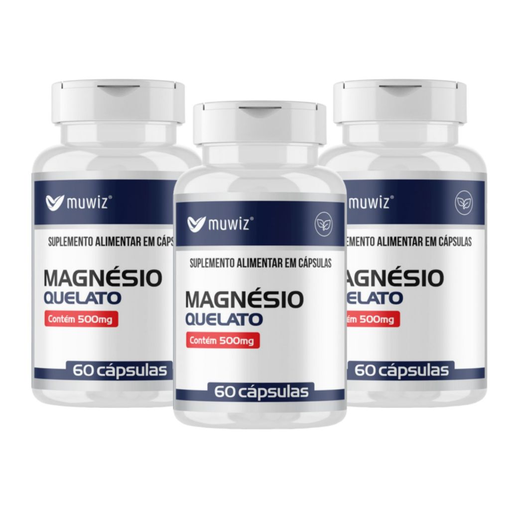 Kit 3x Magnésio Quelato 500gm 60 capsulas – muwiz