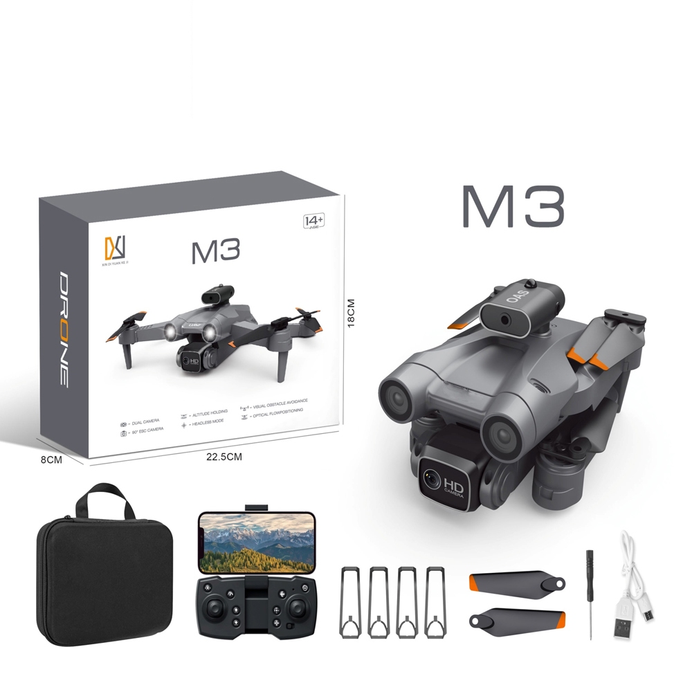 2.4G Drones Dobráveis ​​Wifi 8k Altura Zangão M3 Fixaram Zangões com Evitação Dupla da Câmera