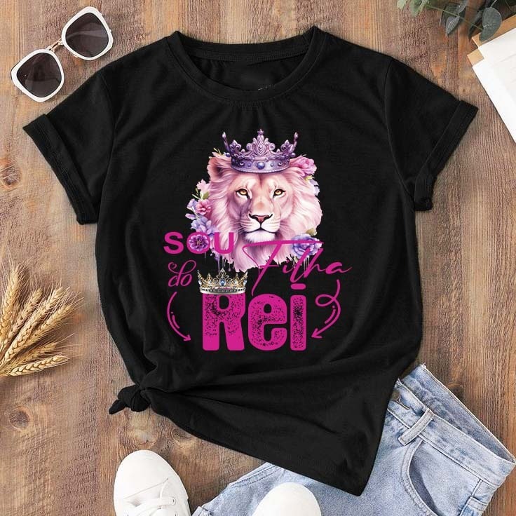 Camiseta Feminina Blusa Estampada Seja Forte e Corajosa em Oferta na Shopee