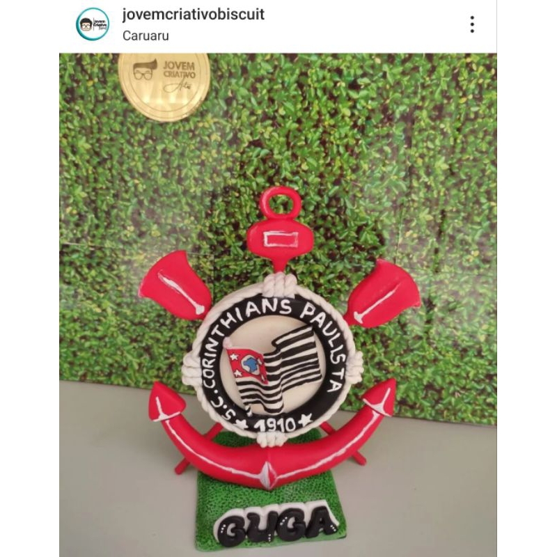Brasão Corinthians em biscuit - FAZERMOS QUALQUER TIME