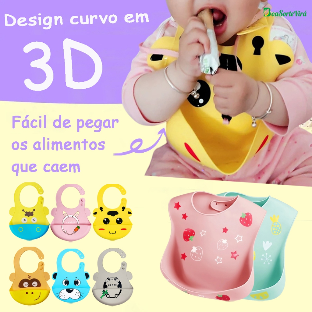 Babador Bandana Lmpermeável Para Bebê Silicone Infantil Menina Cata Migalhas Alimentação Menino Criança