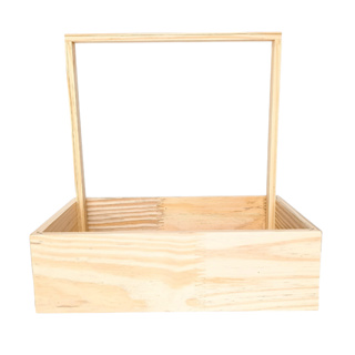 Cesta Bandeja Com Aro Madeira café da manhã Presente e Decoração - Cesta Presente Páscoa - 20x30x9 em Oferta na Shopee