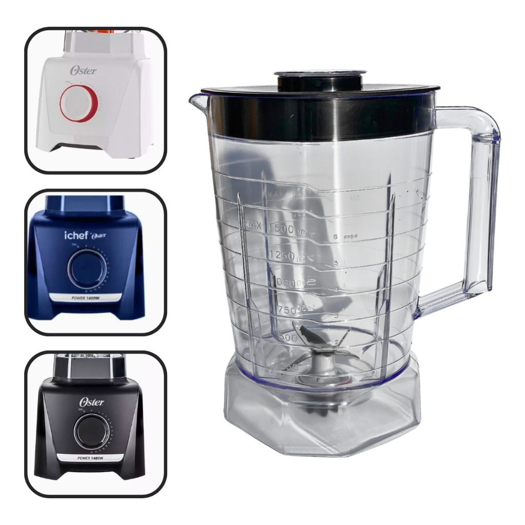 Copo De Liquidificador Compatível Oster Power 1400 Full  Preta Oliq610 em Oferta na Shopee