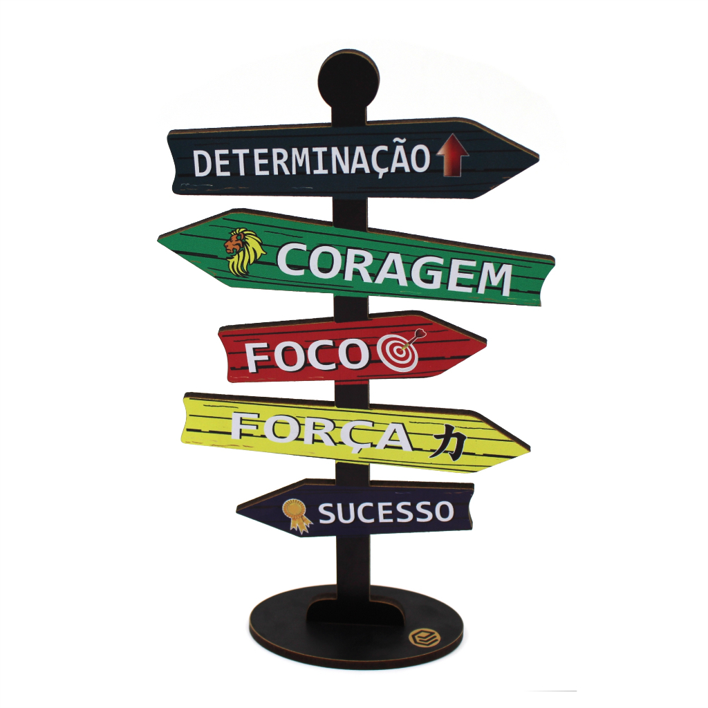 Placa Decorativa Seta Dizeres Motivação Determinação Decoração Parede Jardim em Oferta na Shopee