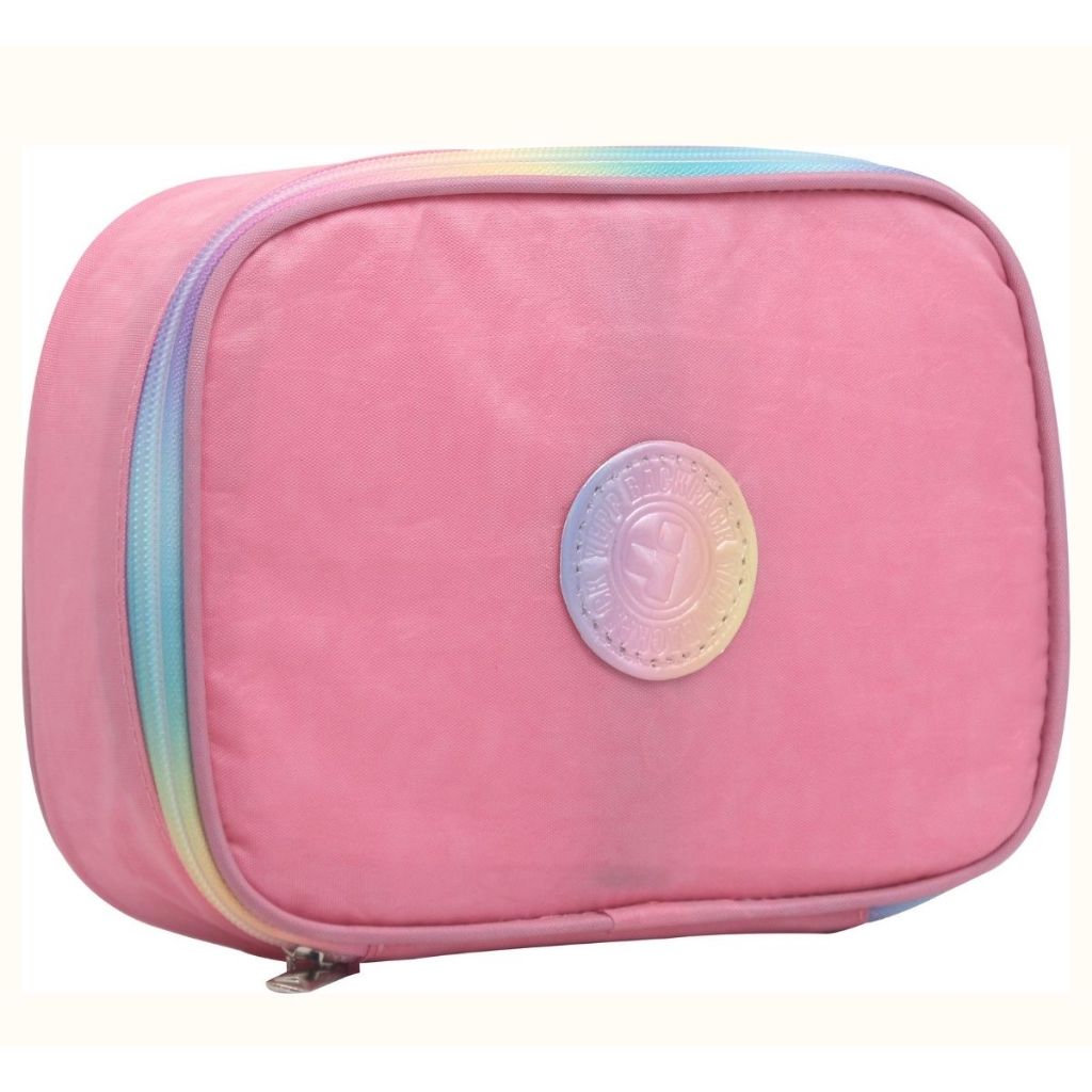 Estojo Box Escolar Organizador de Lápis Nylon Penal Tons Pasteis Grande em Oferta na Shopee