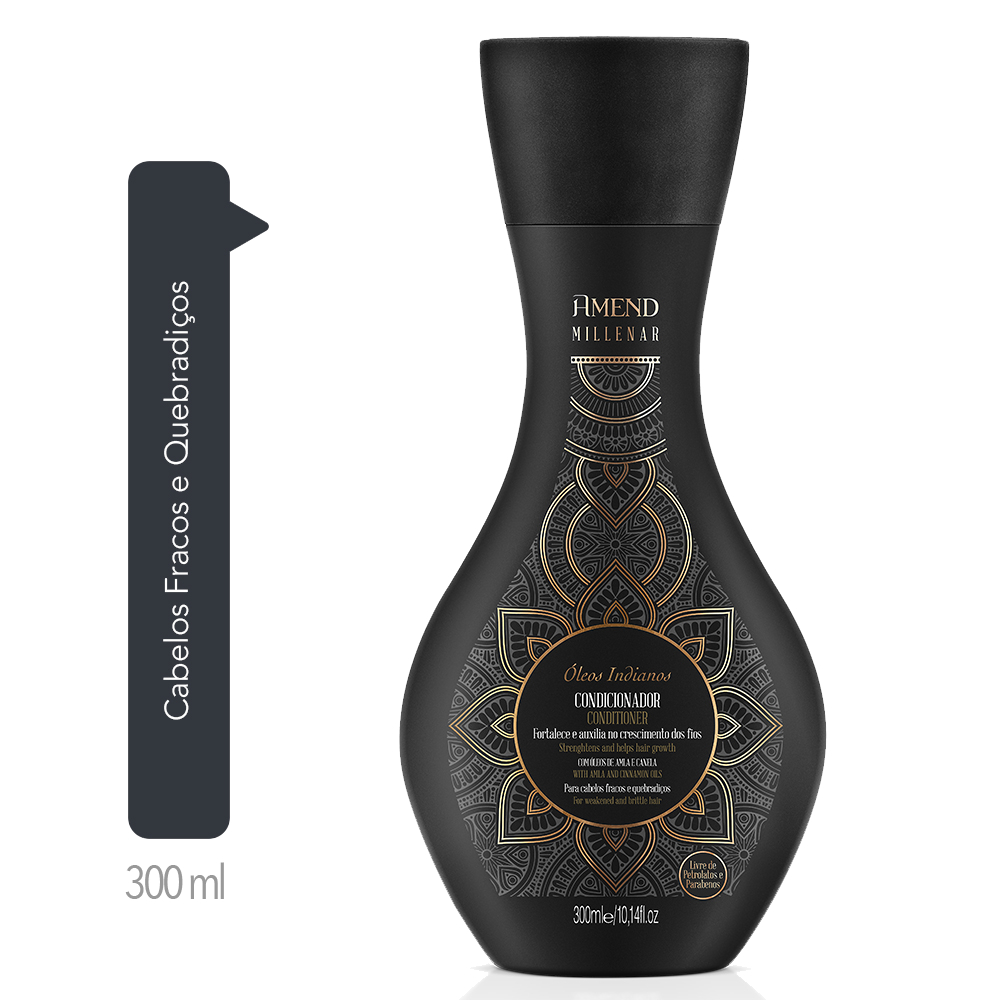 Detalhes do AMEND KIT MILLENAR ÓLEOS INDIANOS SHAMPOO 300ml + CONDICIONADOR 300ml