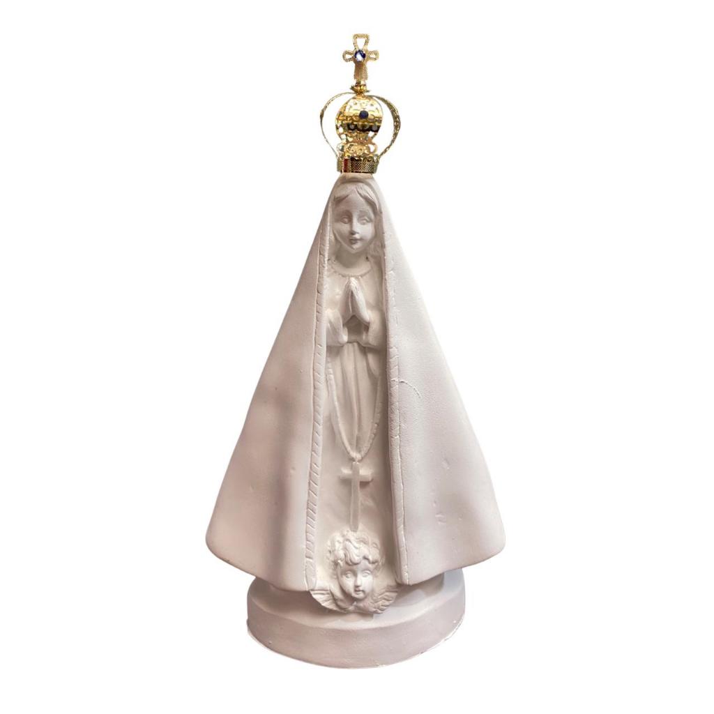 KIT 2 IMAGENS DE NOSSA SENHORA APARECIDA EM GESSO CRU COM COROA FOLHEADA DOURADA!
