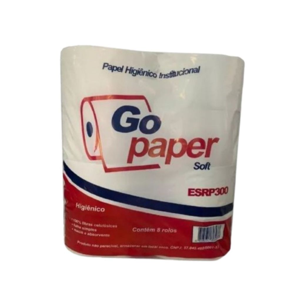 KIT 3 PAPEL HIGIENICO 8 ROLOS BRANCO SOFT FS  GO PAPER Econômico Promoção Oferta
