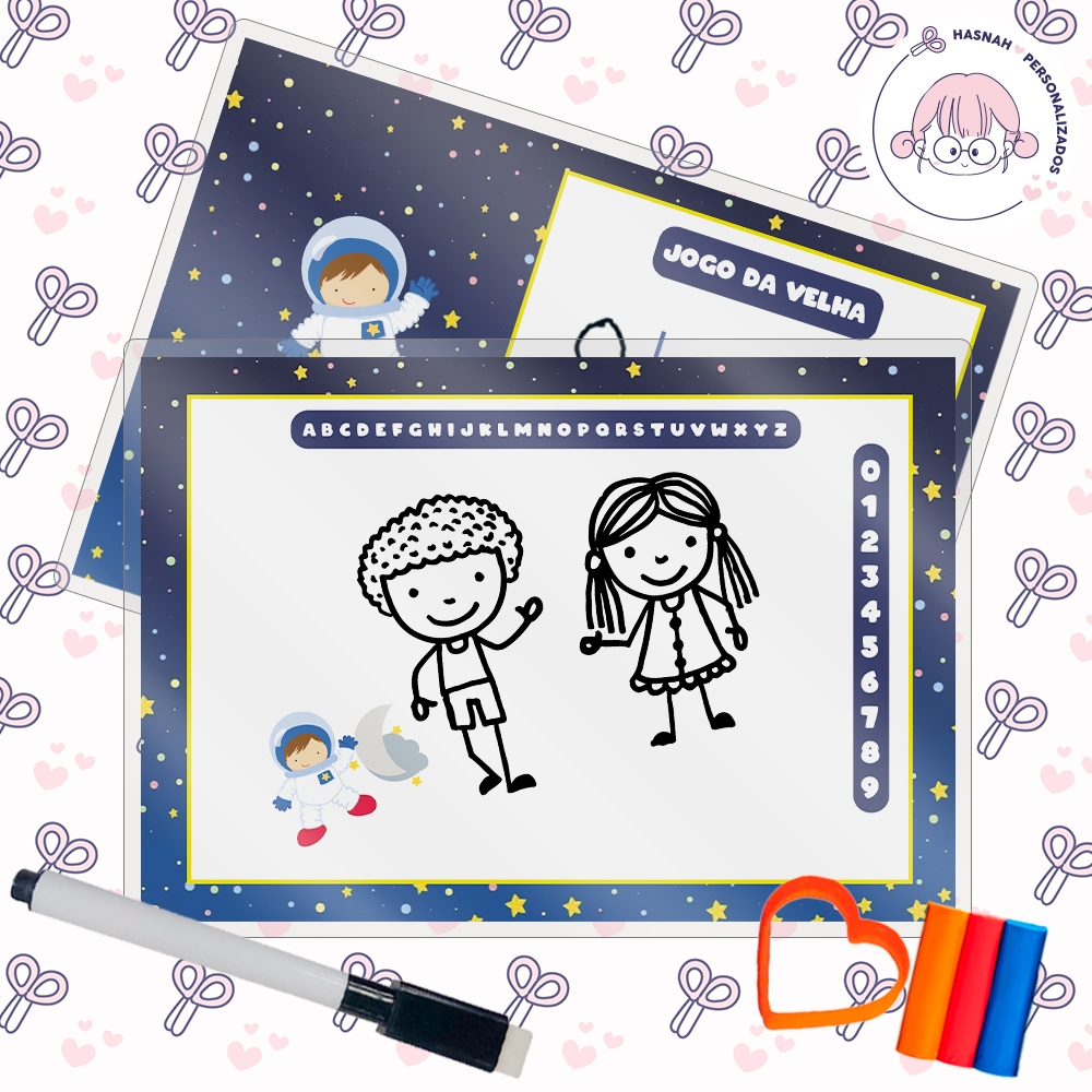 12 Kit Lousinhas Mágicas Com Caneta Kit Massinha Aniversário Infantil Personalizado Tema Astronauta