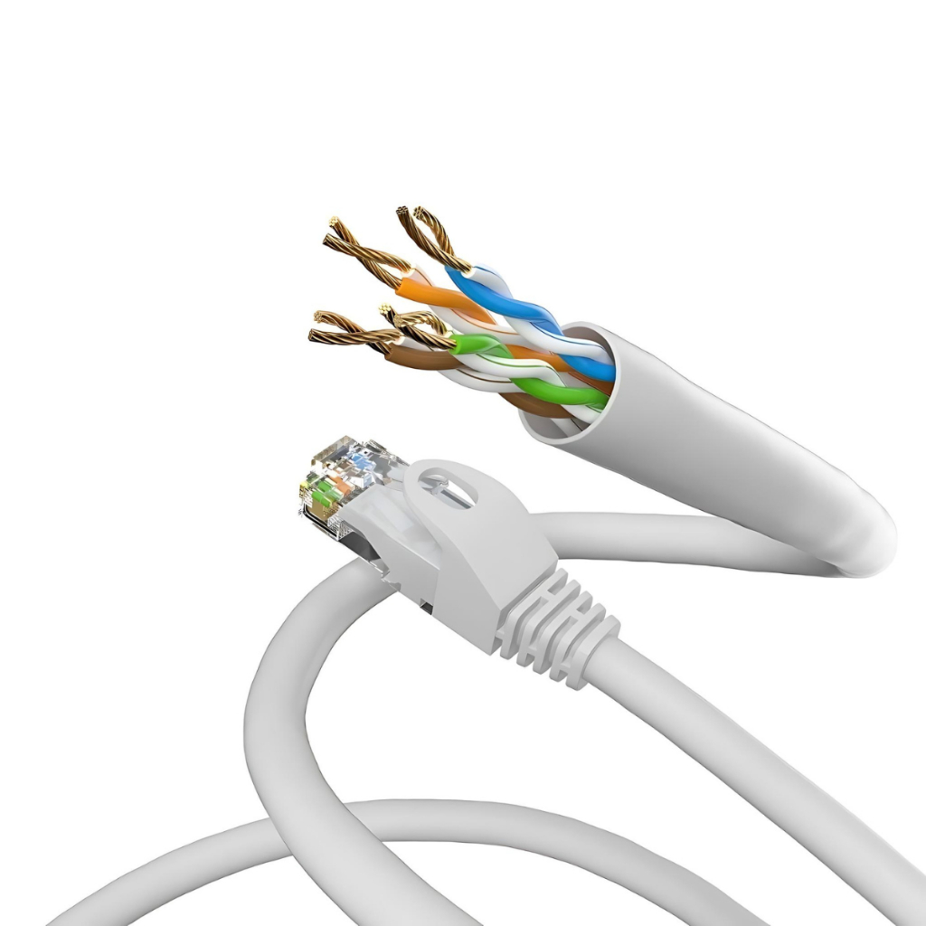 Cabo De Rede RJ45 Blindado Internet Cat6 CFTV Velocidade Alta 15 Metros Branco