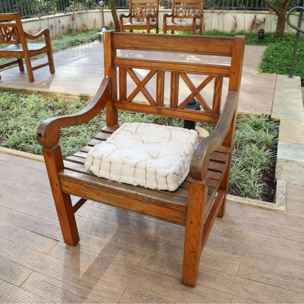 Almofada Futton Turca 60x60cm Oxford Decorativa Sofá Poltrona Pallet Lindas Bambu Diversas