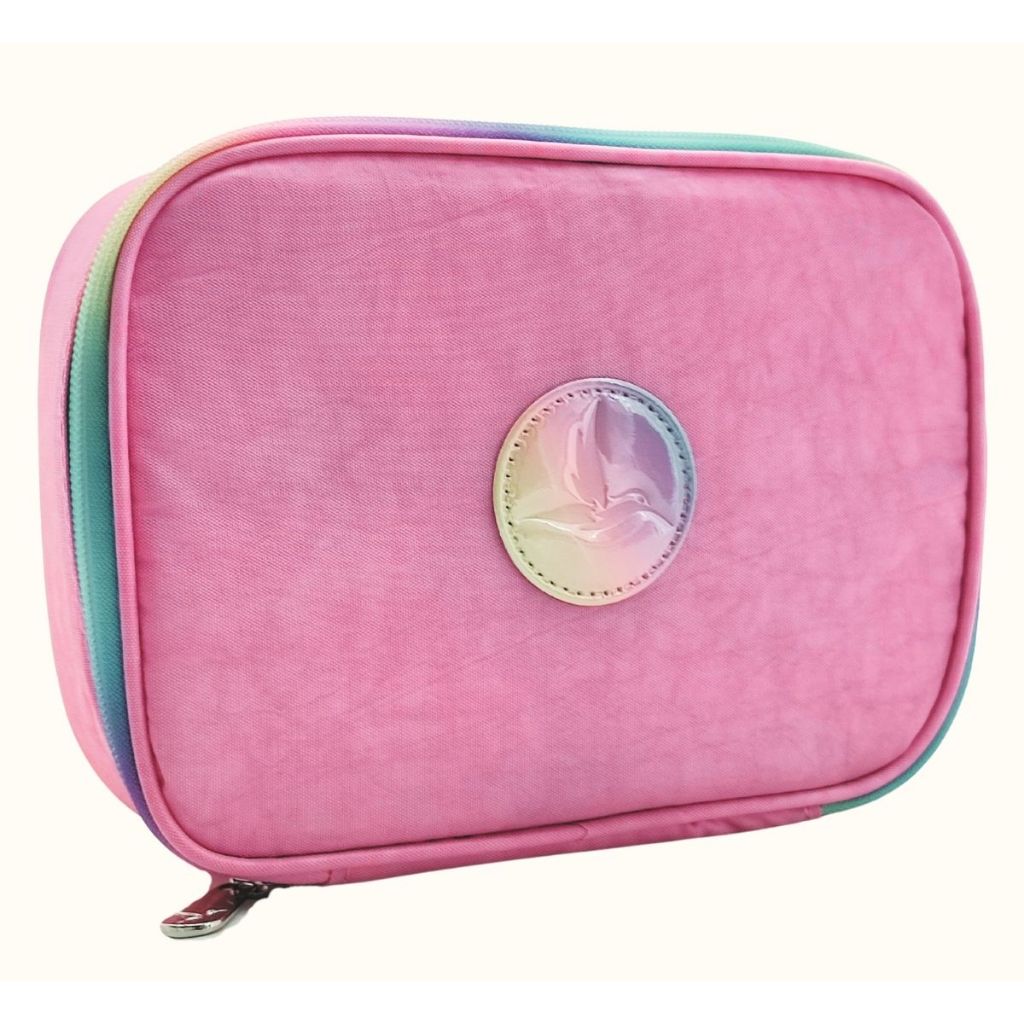 Estojo Penal Escolar Organizador Nylon Grande 2 Divisorias - Beija Flor em Oferta na Shopee