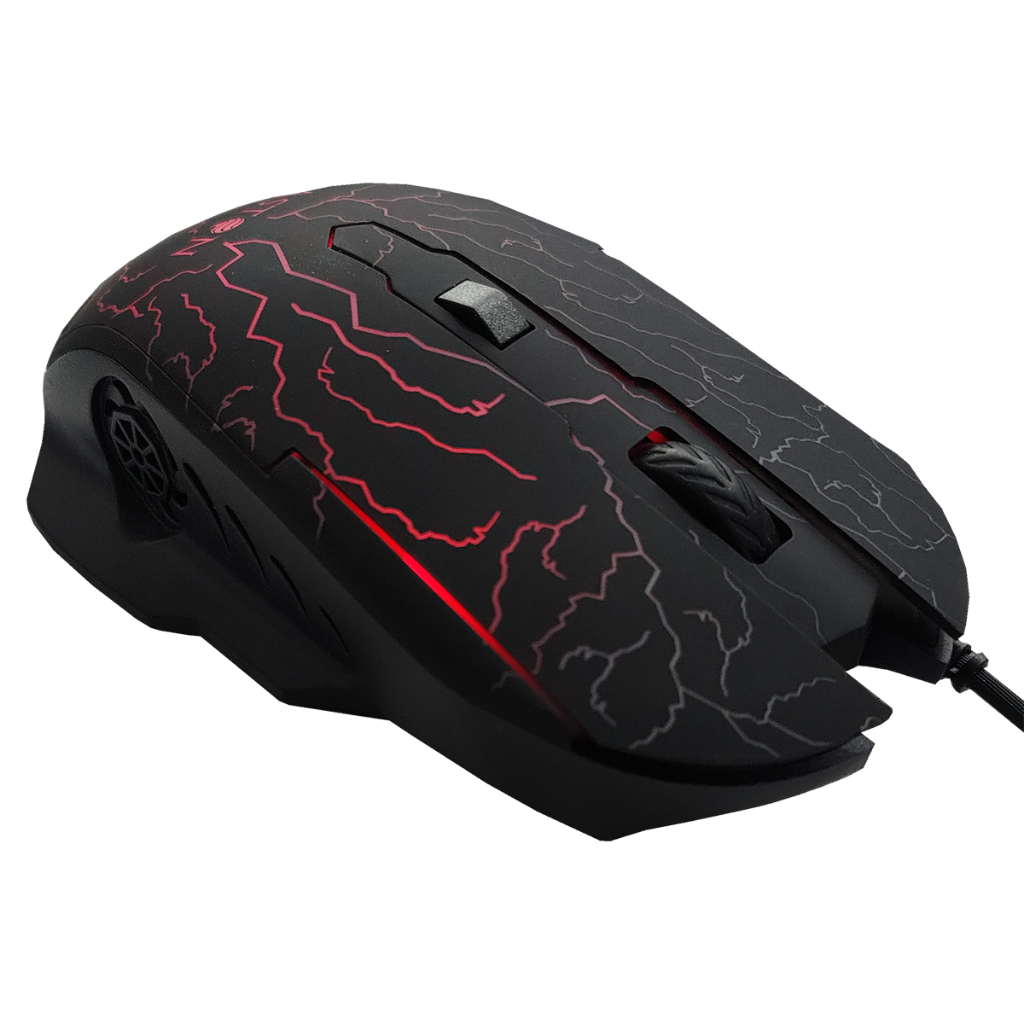 Mouse Gamer LED com fio 2400DPI para Jogos 6 Botões - detalhe