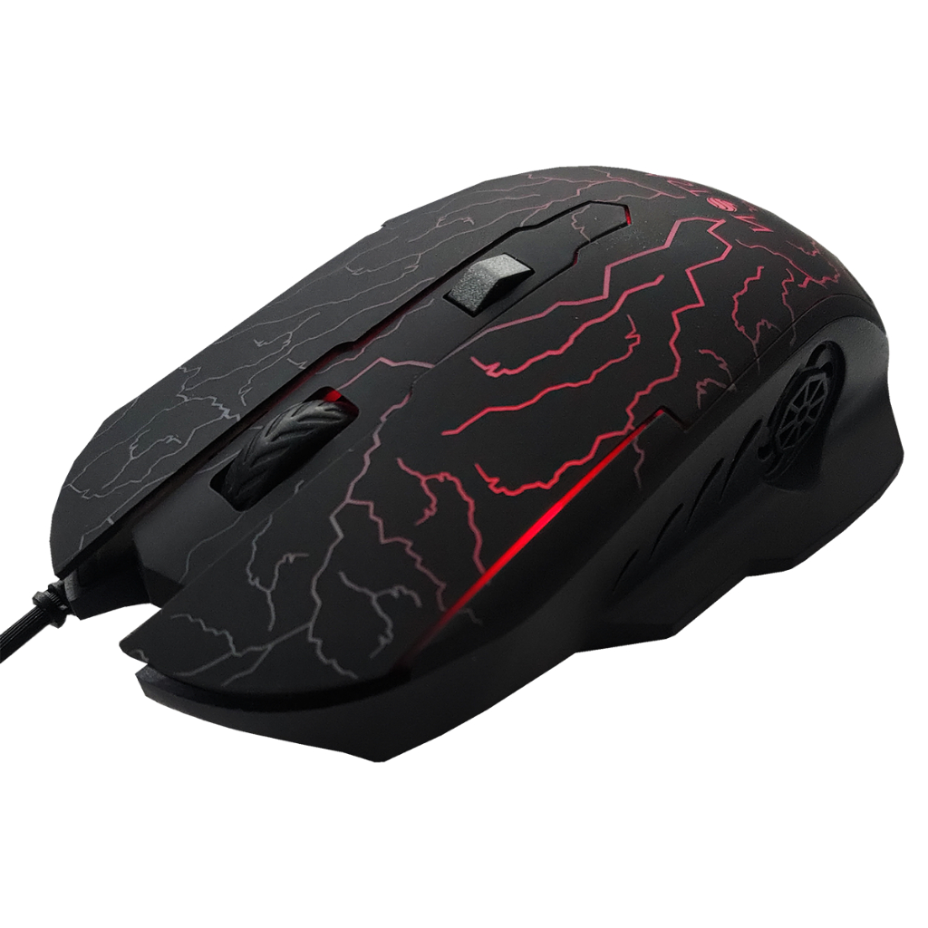 Mouse Gamer LED com fio 2400DPI para Jogos 6 Botões