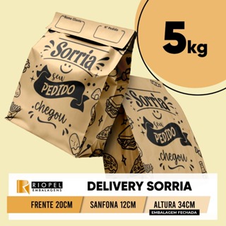 Saco Delivery Generico 20x34x12  5 kg  ( ARTE SORRIA ) 100 un em Oferta na Shopee