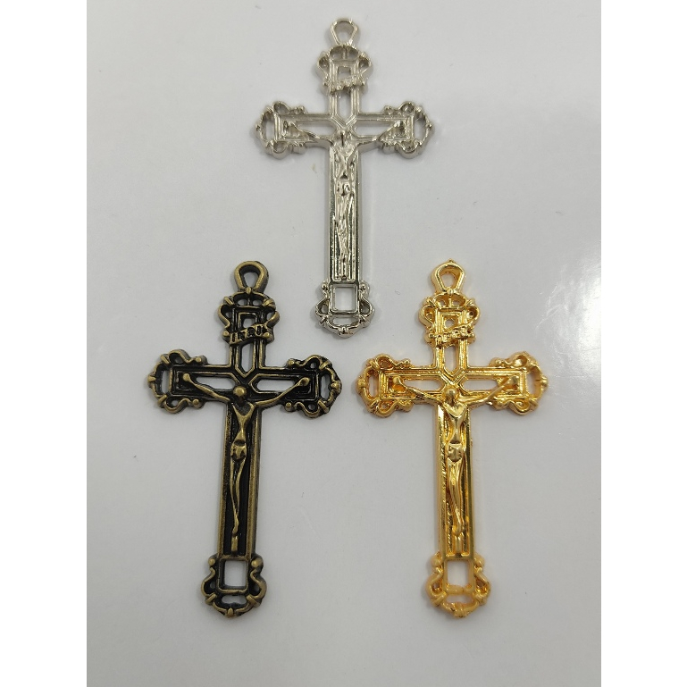 10 Crucifixos para Terços Dourado Níquel e Ouro Velho