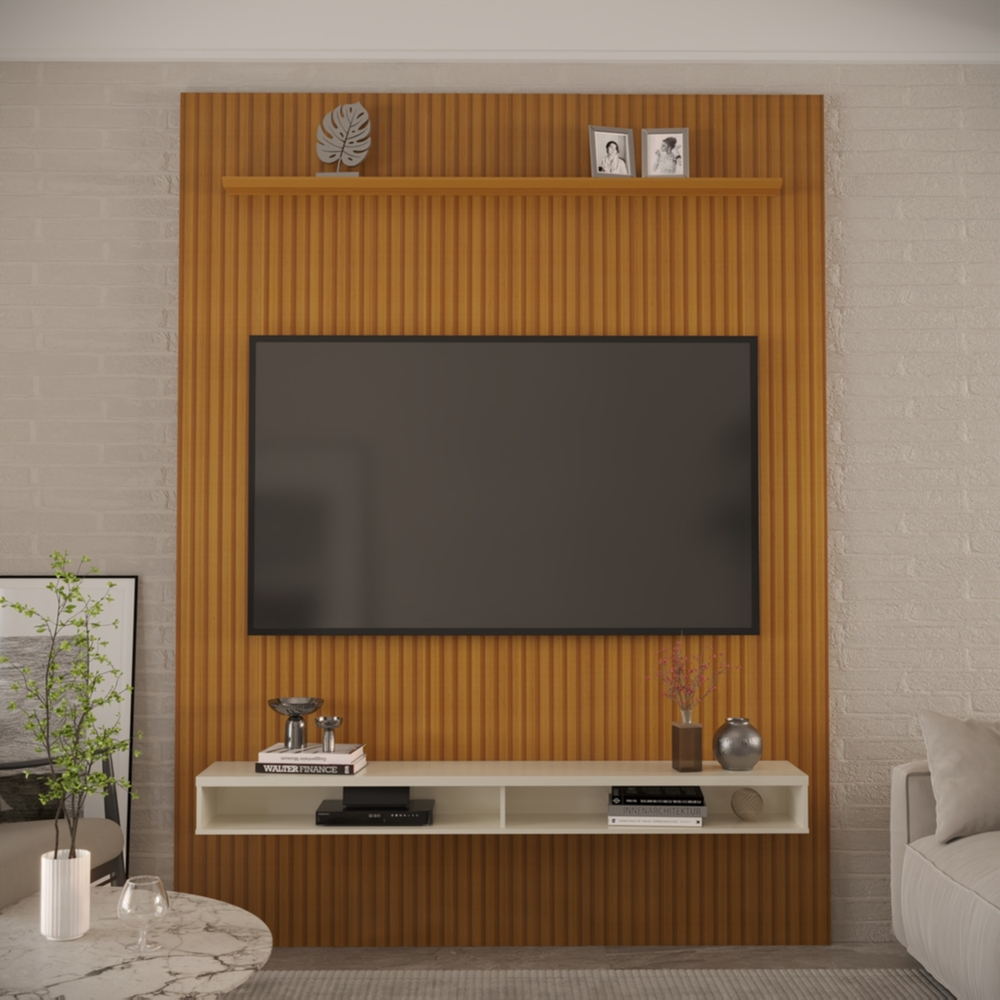 Painel Ripado 3D para TV Até 75 Polegadas Print com Nicho 180cm em Oferta na Shopee