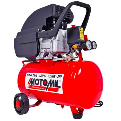Detalhes do Motocompressor de Ar 7,6 Pés 2,0HP 24 Litros 220V - Motomil