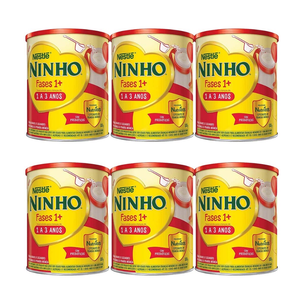 Kit 6 uni Nestlé Ninho Fases 1+ 800g Composto Lácteo em Oferta na Shopee